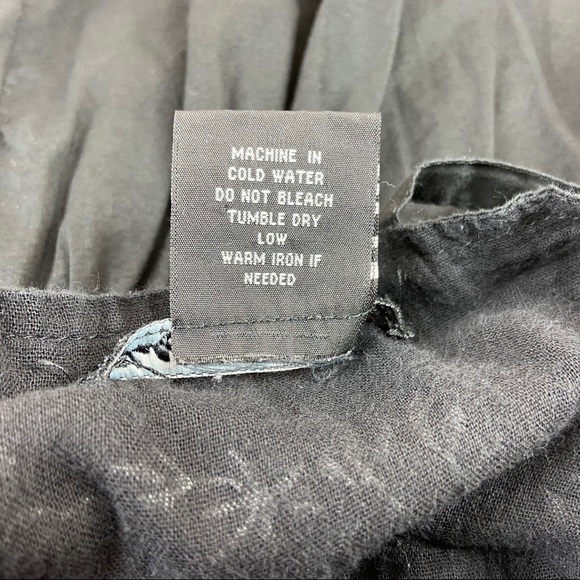 Hale Bob Tie Strap Fit & Flare Embroidered Black White Floral Mini Dress - Picture 12 of 12